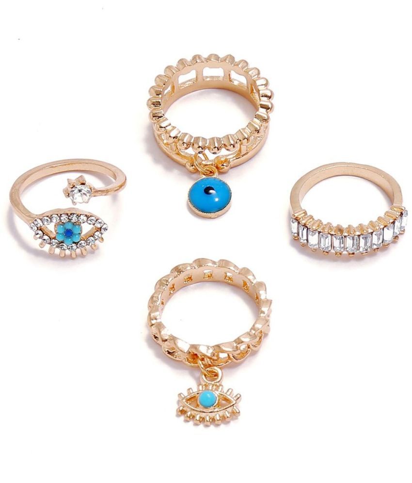     			FASHION FRILL - Blue Rings ( Pack of 4 )