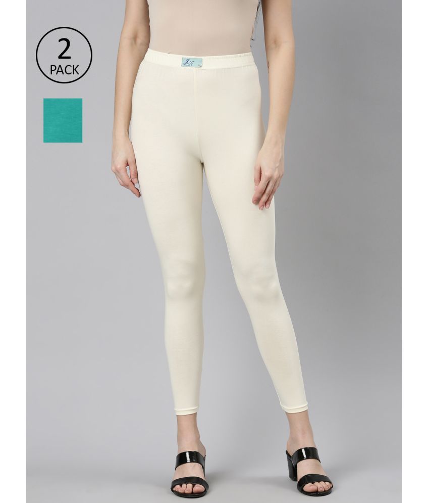     			Jcss - Off White Lycra Women's Leggings ( Pack of 2 )