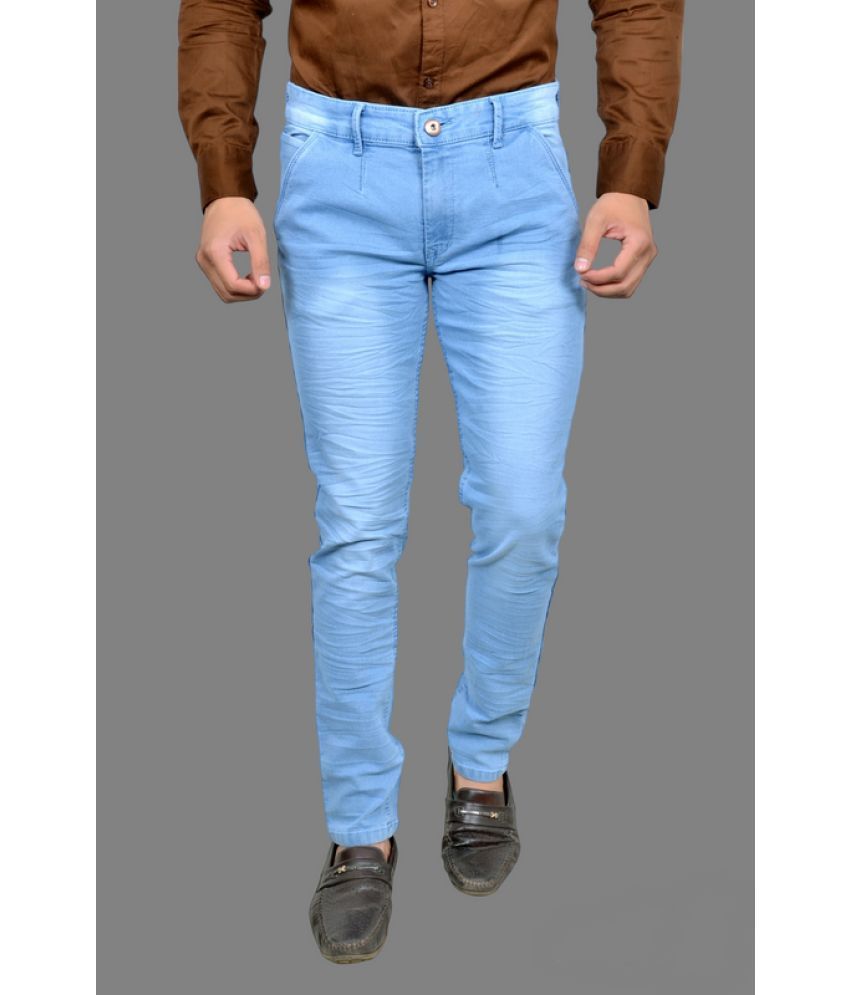     			MOUDLIN - Light Blue Denim Slim Fit Men's Jeans ( Pack of 1 )
