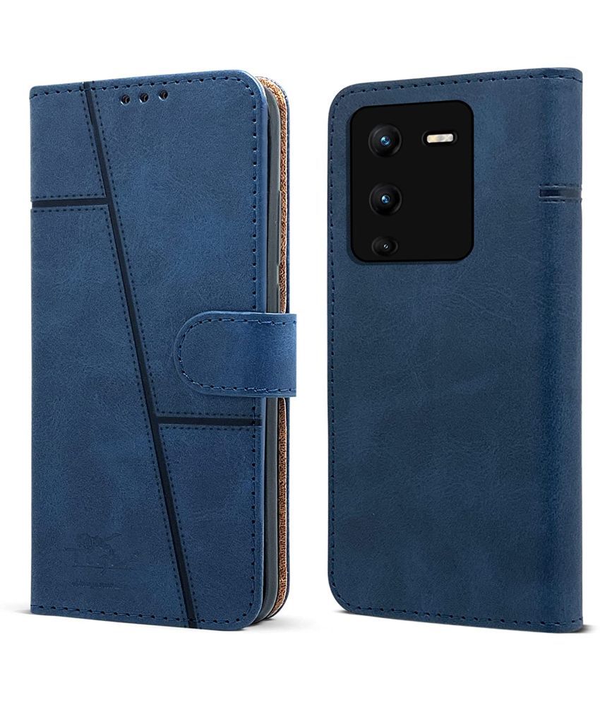     			NBOX - Blue Artificial Leather Flip Cover Compatible For Vivo V25 Pro ( Pack of 1 )