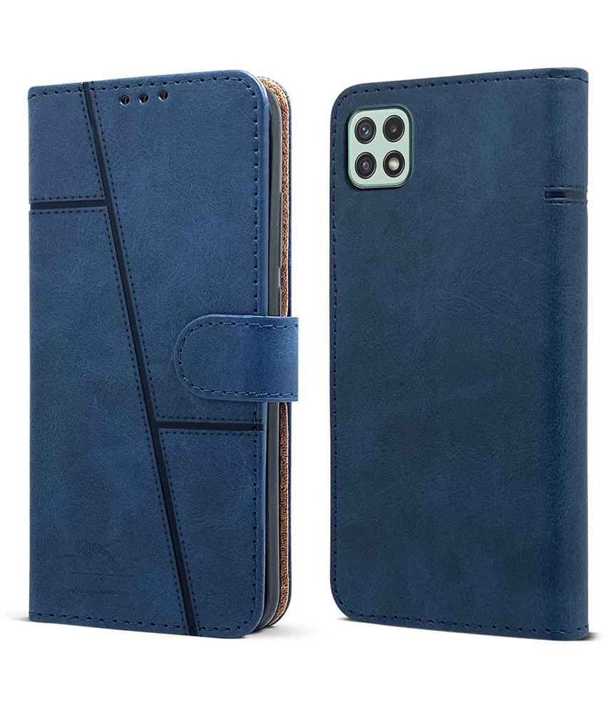     			NBOX - Blue Artificial Leather Flip Cover Compatible For Samsung Galaxy A22 5G ( Pack of 1 )