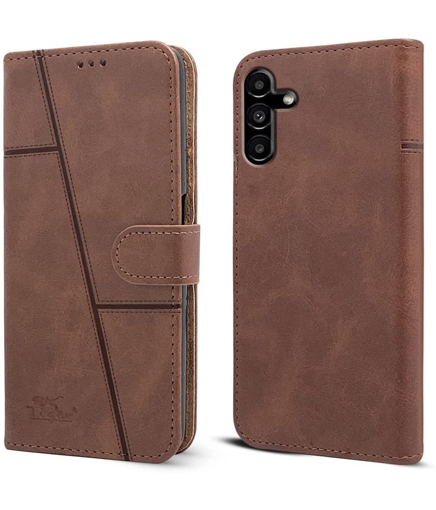     			NBOX - Brown Artificial Leather Flip Cover Compatible For Samsung Galaxy A14 5G ( Pack of 1 )