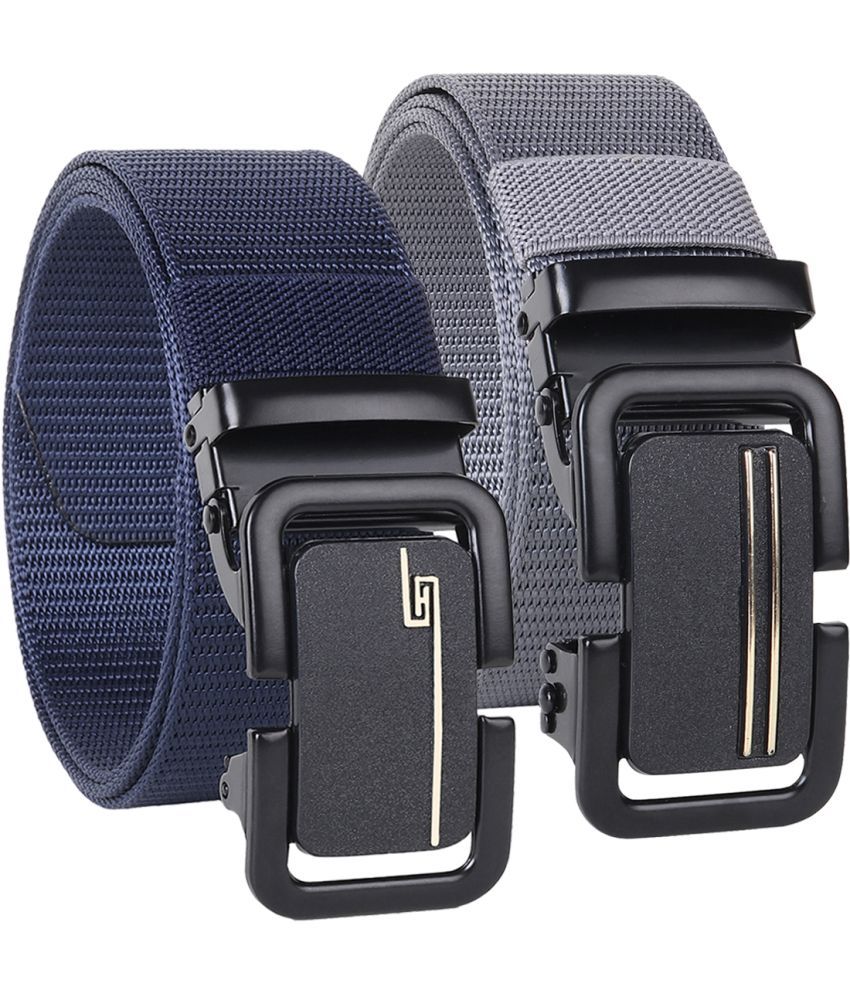     			SILKSHOPPING - Multicolor Nylon Men's Casual Belt ( Pack of 2 )