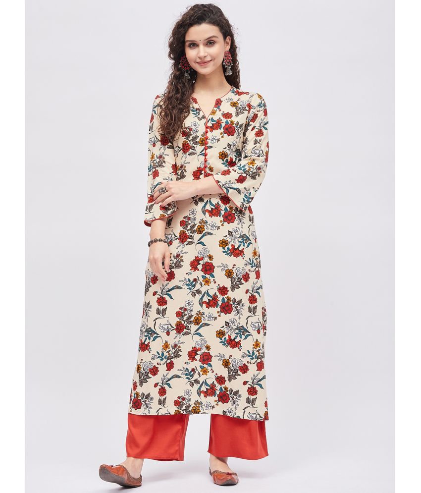     			Tissu - Beige Straight Rayon Women's Stitched Salwar Suit ( Pack of 1 )