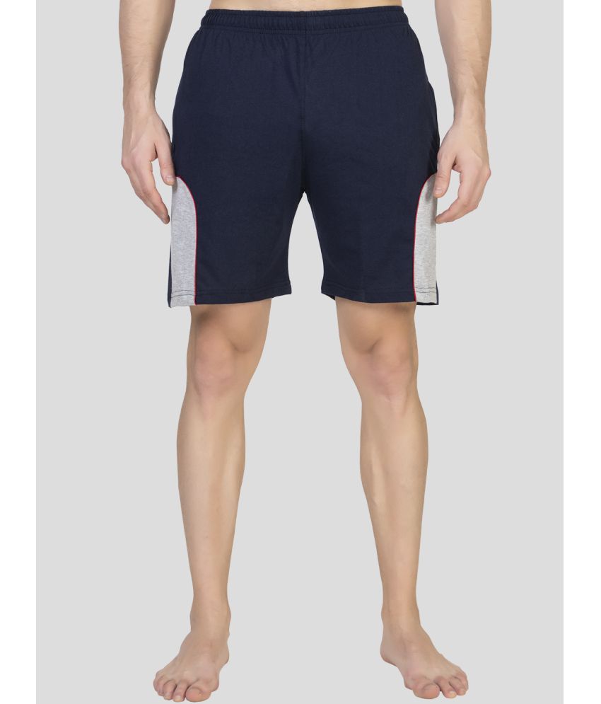     			Zeffit - Navy Cotton Blend Men's Shorts ( Pack of 1 )