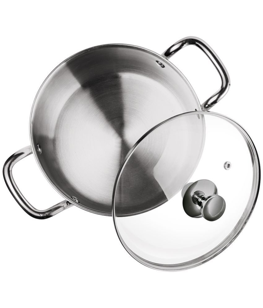     			Milton Pro Cook Stainless Steel Sandwich Bottom Casserole with Glass lid, 20 cm / 3.3 Liters, Silver | Induction | Flame Safe | Dishwash safe | Sturdy Handle