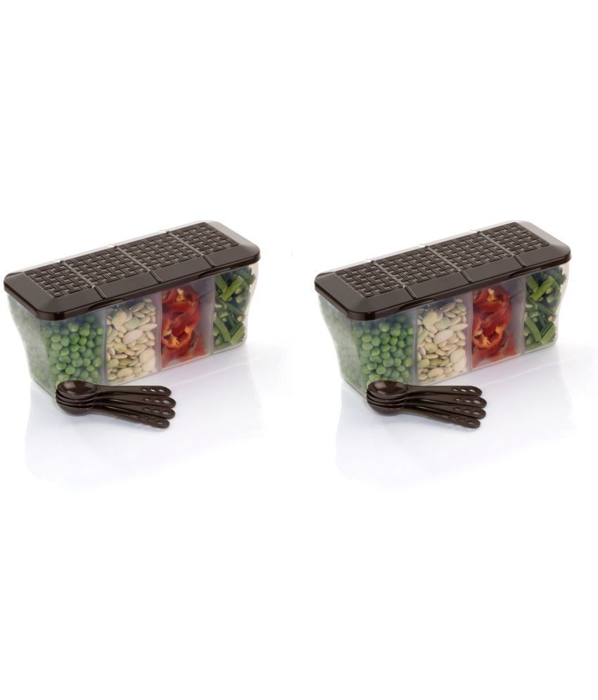     			OFFYX - Vegetable Container Plastic Brown Spice Container ( Set of 2 )