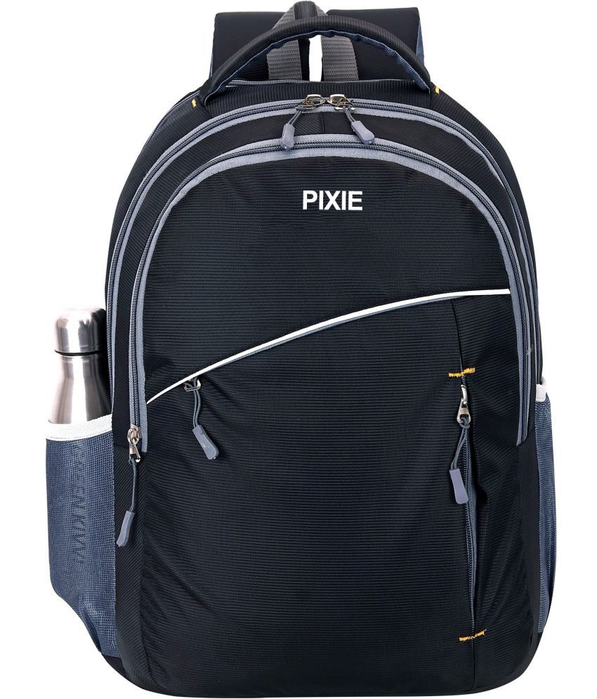     			Pixie - Black Polyester Backpack ( 35 Ltrs )