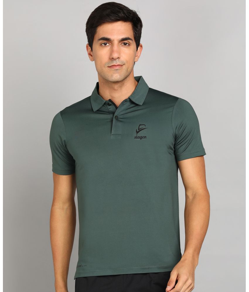     			SLAGEN - Military Green Polyester Regular Fit Men's Sports Polo T-Shirt ( Pack of 1 )
