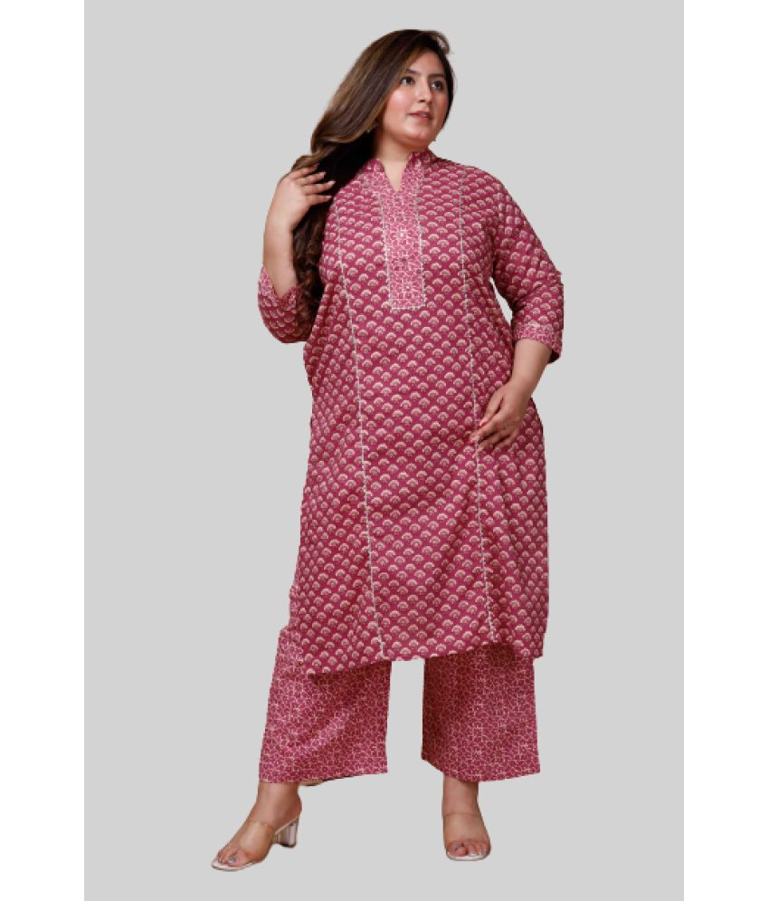     			miravan - Pink Straight Cotton Women's Stitched Salwar Suit ( Pack of 1 )