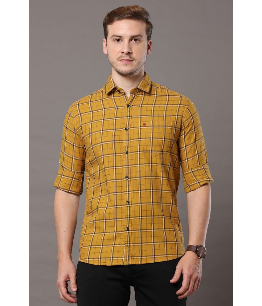     			Cool Colors - Mustard 100% Cotton Slim Fit Men's Casual Shirt ( Pack of 1 )