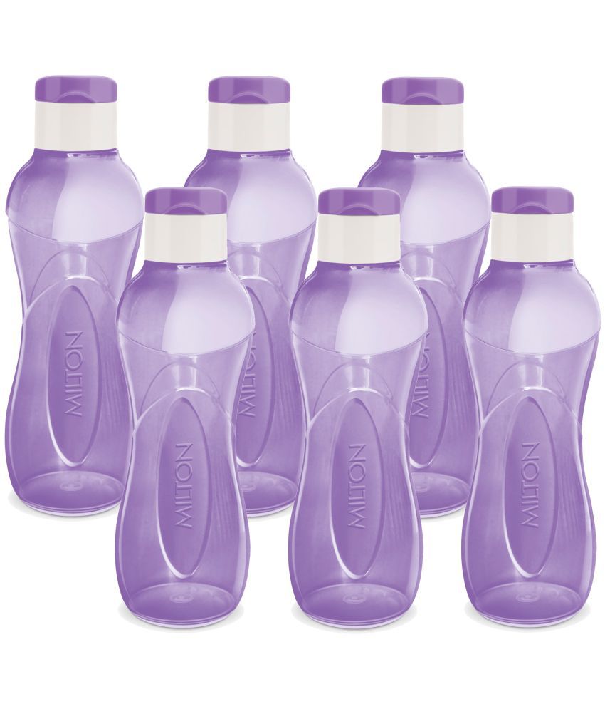     			Milton I Go Flip Plastic Water Bottle Set of 6, 750 ml Each, Purple | Sports | Gym | Home | Kitchen | Travel Bottle | Hiking | Treking | Reusable