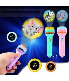Watermelon Toy Torch with 3 slides 24 patterns Mini Projector Torch Toy Slide Flashlight Projector torch for kids Projection Light Toy Slide Flashlight Lamp Education Learning Night Light Before Going to Bed(Random slides)