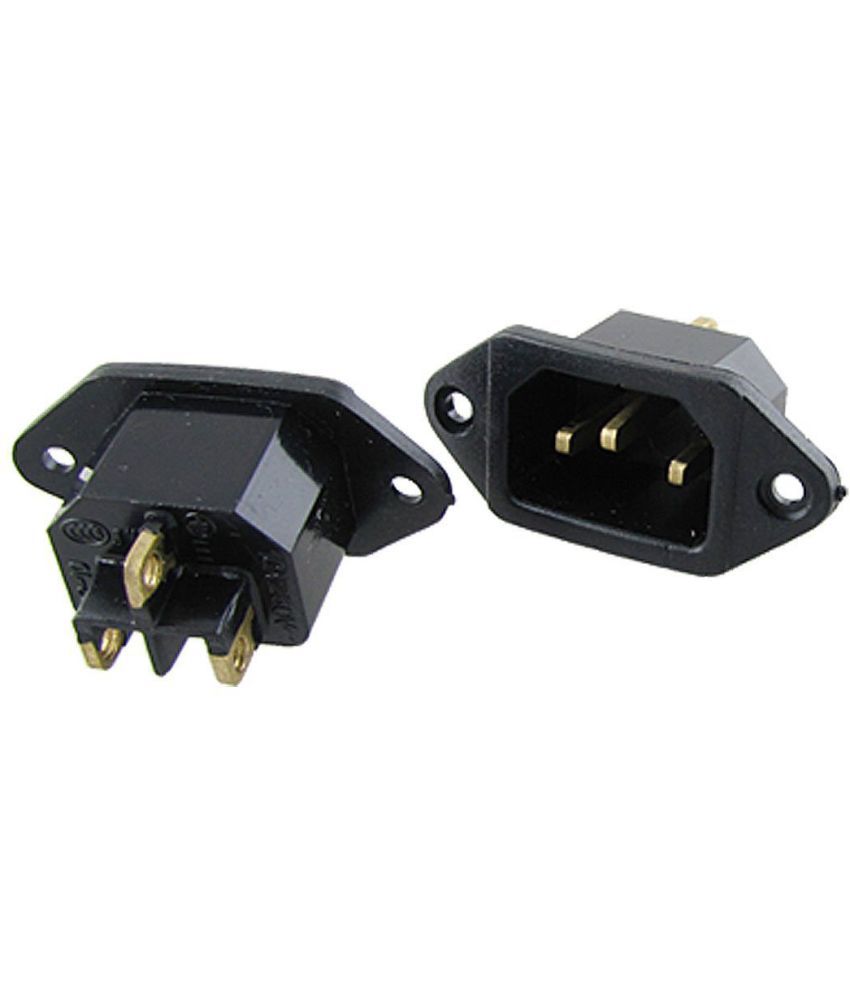    			AC 250V 10A C14 Power Replacement Rice Cooker Socket (Black) - 2 Pieces