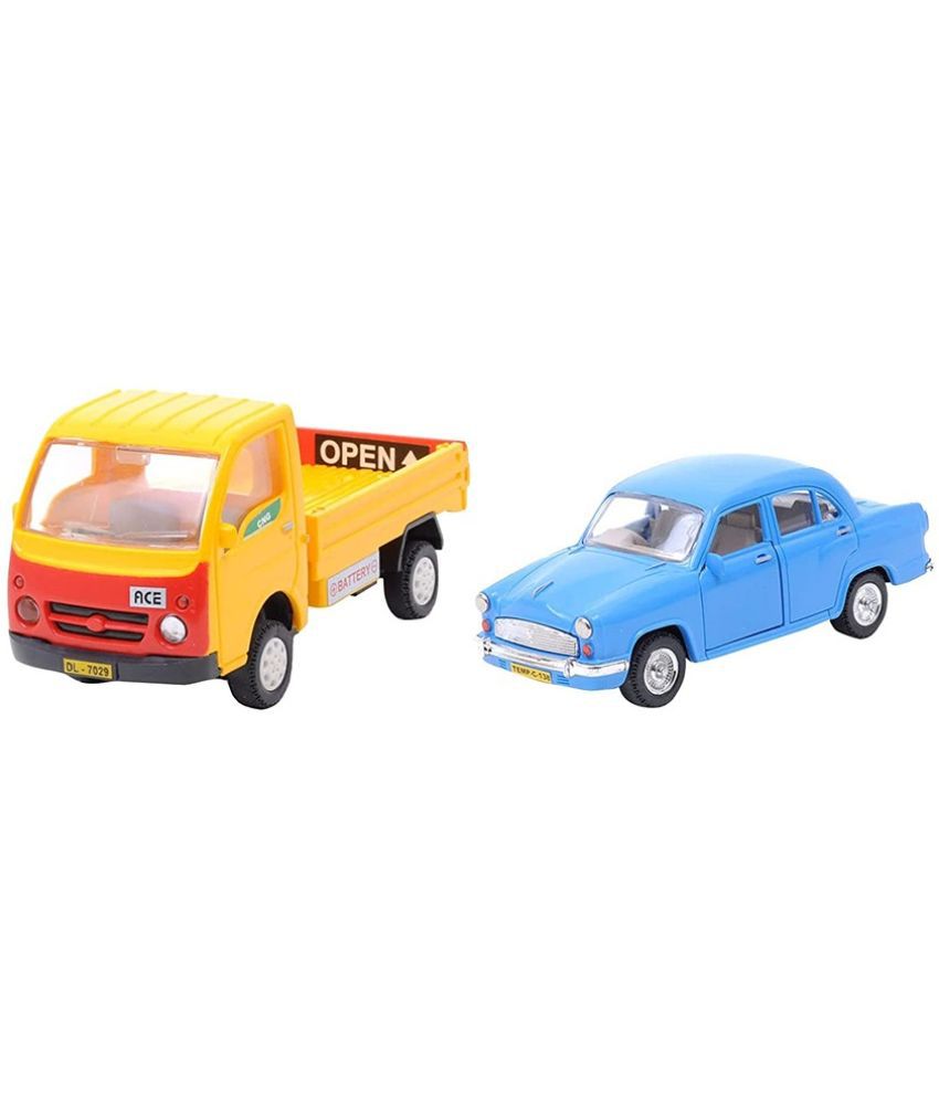     			Centy Toys Plastic Tata Ace Pull Back Vehicle, 1 Pull Back Vehicle, Multicolour&Krasa Centy Plastic Toys Ambassador Car, Multi Color\n