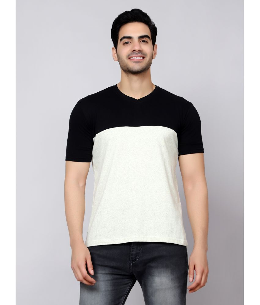     			Diaz - Cream Cotton Blend Regular Fit Men's T-Shirt ( Pack of 1 )