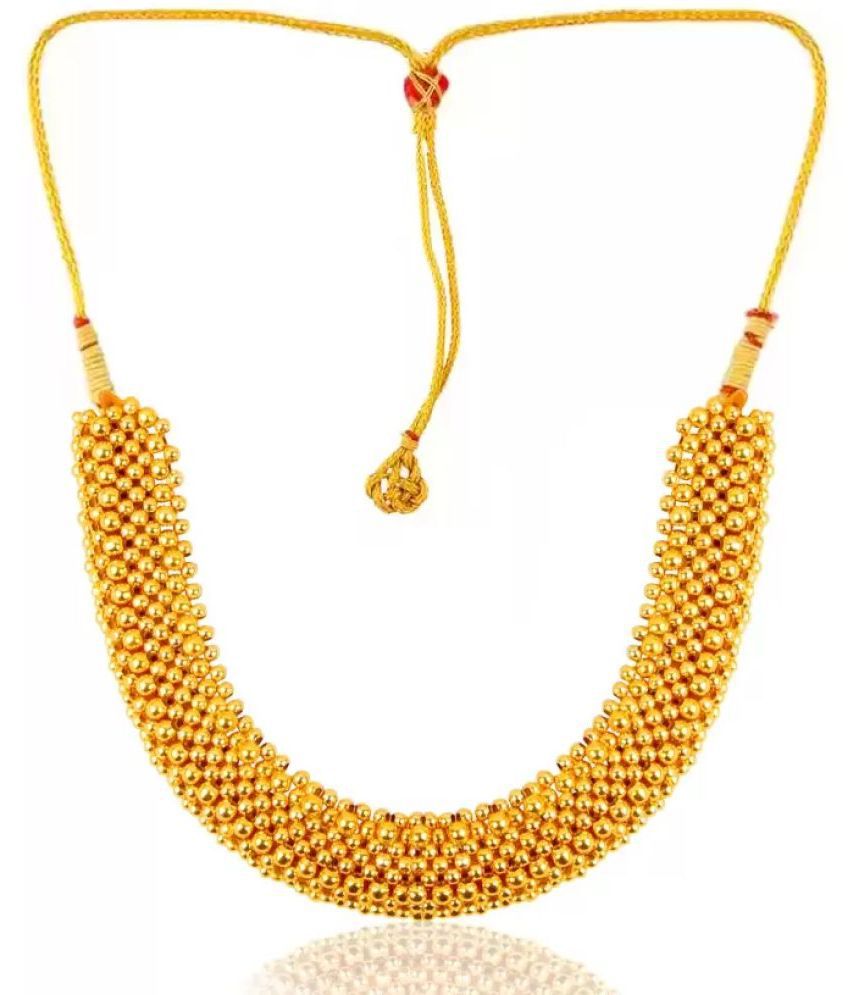     			HEER COLLECTION - Golden Alloy Necklace ( Pack of 1 )