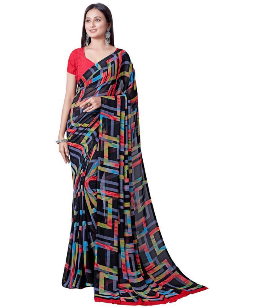     			Sitanjali - Multicolour Georgette Saree With Blouse Piece ( Pack of 1 )
