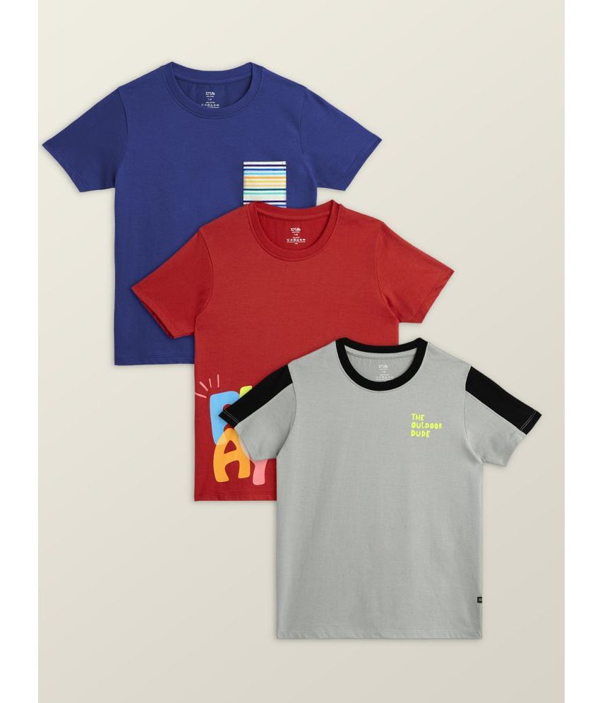     			XY Life - Multi Color Cotton Boy's T-Shirt ( Pack of 3 )