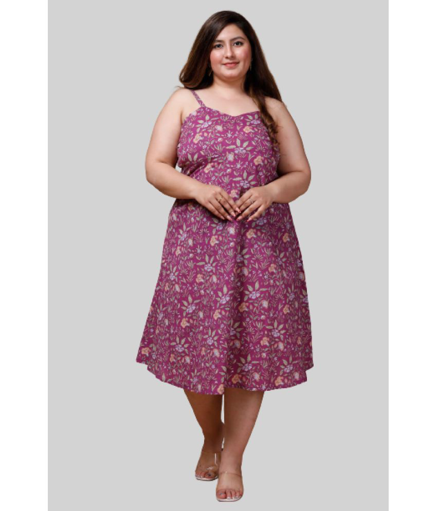     			miravan - Purple Cotton Women's Fit & Flare Dress ( Pack of 1 )