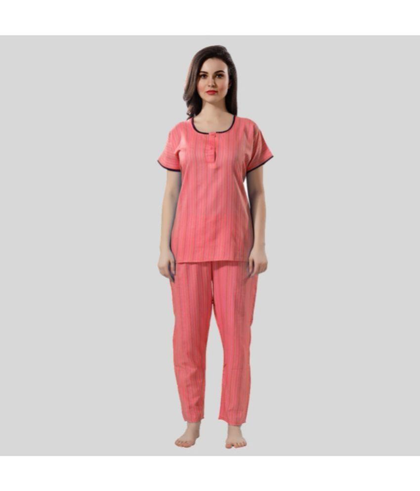     			Gutthi - Pink Cotton Women's Nightwear Nightsuit Sets ( Pack of 1 )