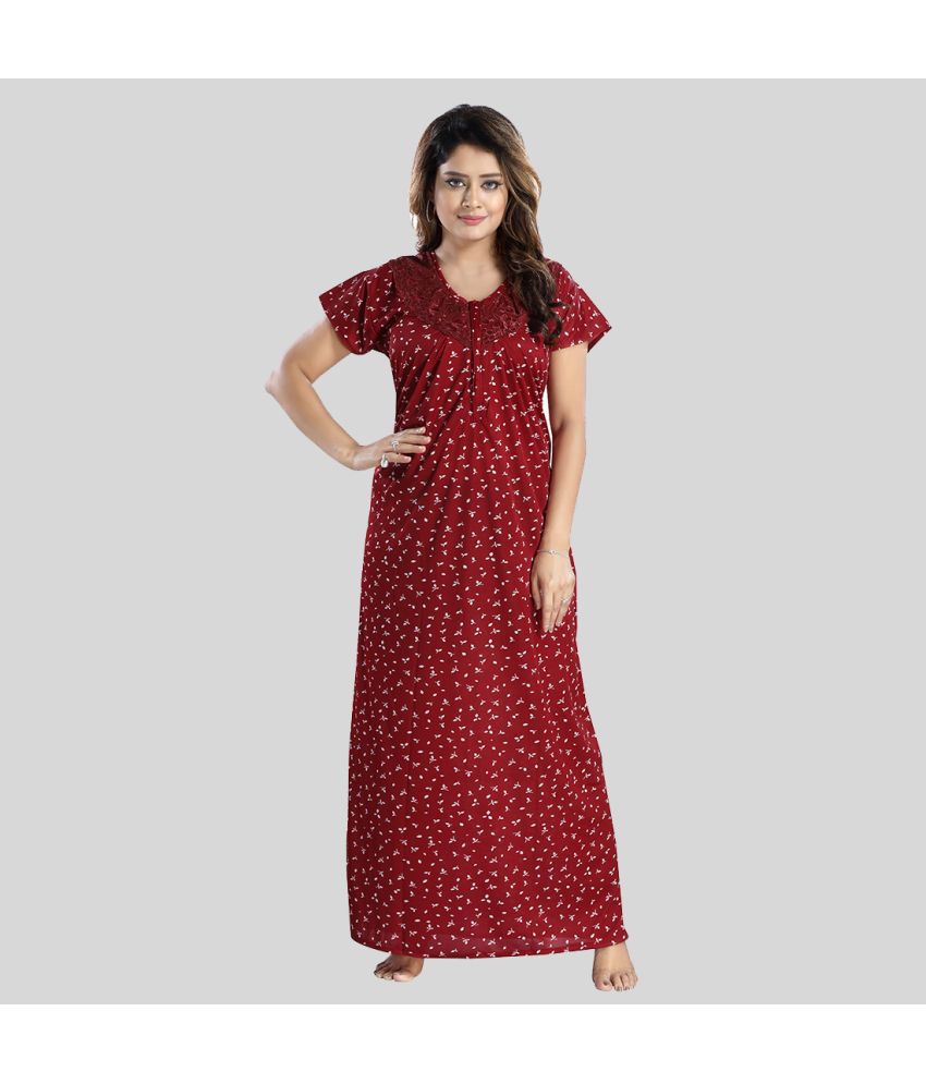     			Gutthi - Red Satin Women's Nightwear Nighty & Night Gowns ( Pack of 1 )