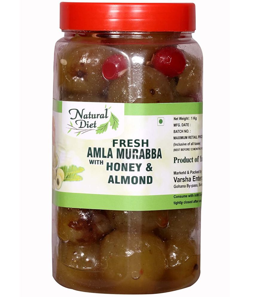     			Natural Diet Fresh Honey AMLA MURABBA with Almonds 1kg (The Orignal Love is Eating Grandma's Food) Pickle 1 kg