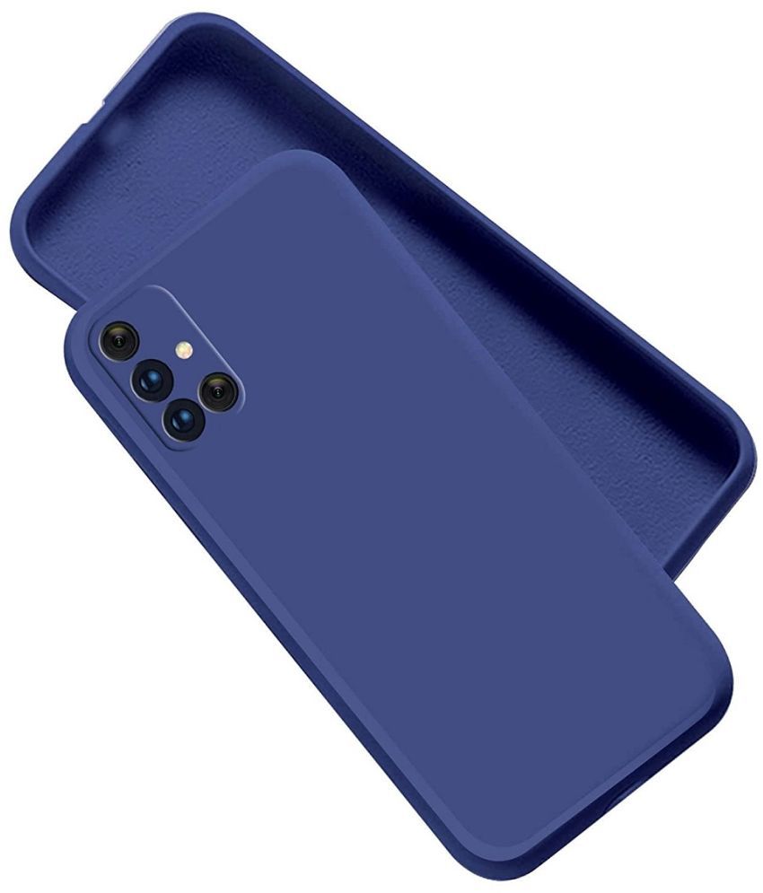     			Case Vault Covers - Blue Silicon Plain Cases Compatible For Samsung Galaxy M31s ( Pack of 1 )
