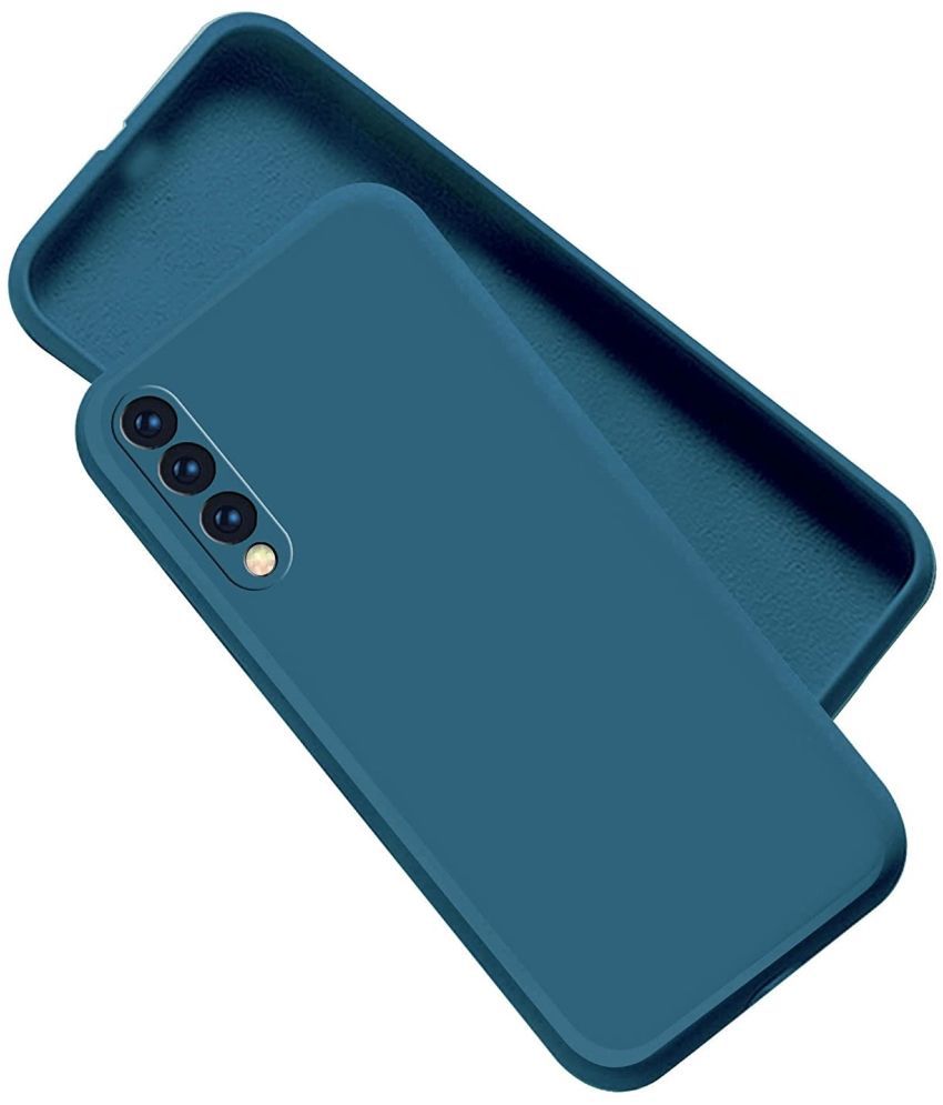     			Case Vault Covers - Blue Silicon Plain Cases Compatible For Samsung Galaxy A30s ( Pack of 1 )