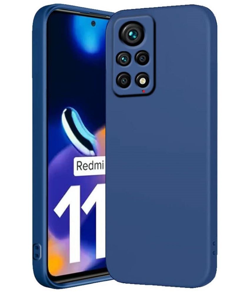     			Case Vault Covers - Blue Silicon Plain Cases Compatible For Redmi Note 11 Pro Plus 5G ( Pack of 1 )