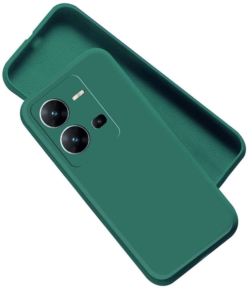     			Case Vault Covers - Green Silicon Plain Cases Compatible For Vivo V25 ( Pack of 1 )