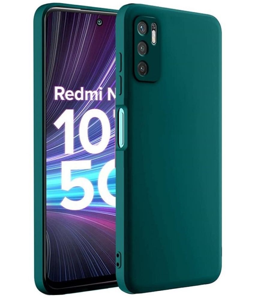     			Case Vault Covers - Green Silicon Plain Cases Compatible For Redmi Note 10T 5G ( Pack of 1 )