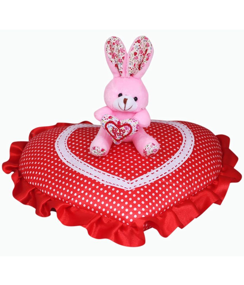     			Tickles Heart Cushion With Sitting Pink Teddy Soft Stuffed Plush Toy Gifts For Love Girl Friend Girlfriend Boyfriend Wife & Husband Wedding Anniversary Birthday Valentine's Day (Color: Red Size: 30 cm)