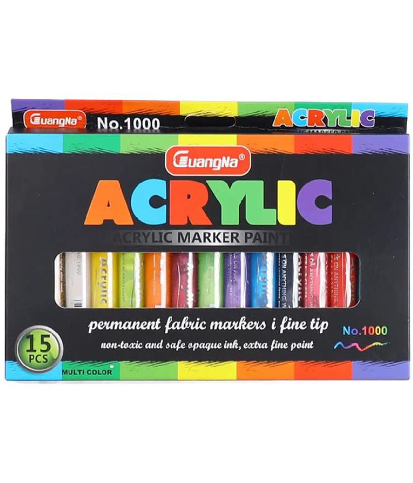 KITI KITS Acrylic Paint Pens 15 Color For Art & Craft, Drawing, Canvas, Painting, Poster For Creative Future Artist