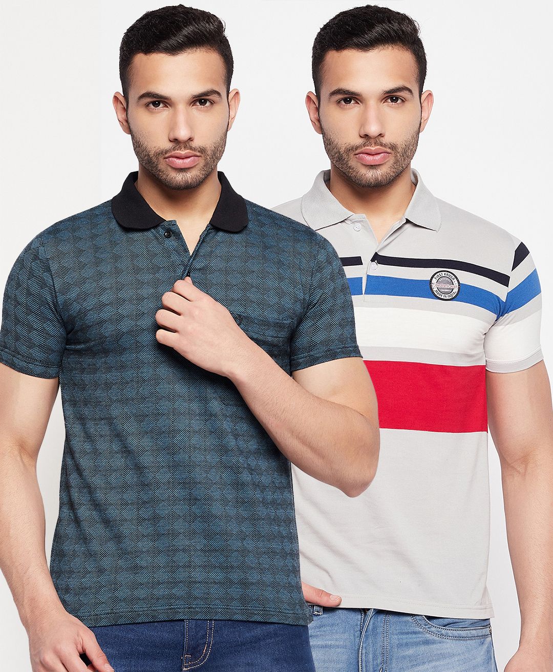     			First Krush - Multicolor Cotton Regular Fit Men's Polo T Shirt ( Pack of 2 )