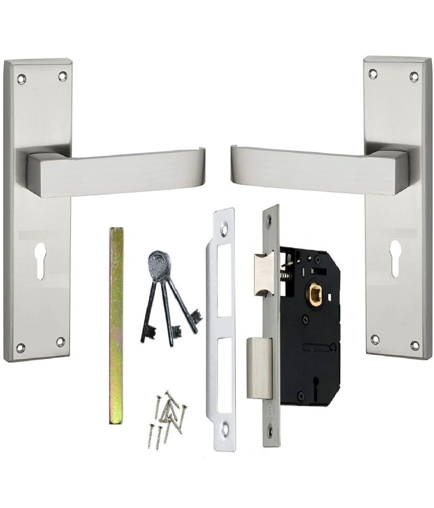     			ONJECX Stainless Steel Mortise Handle, K.Y. 8 inch Mortise Door Lock in S.S. Finish .Mortise Pair with Double Turn Lock (3 Keys) Two Sided Key Lock Set(BML65+SS084S) (Set of 1)