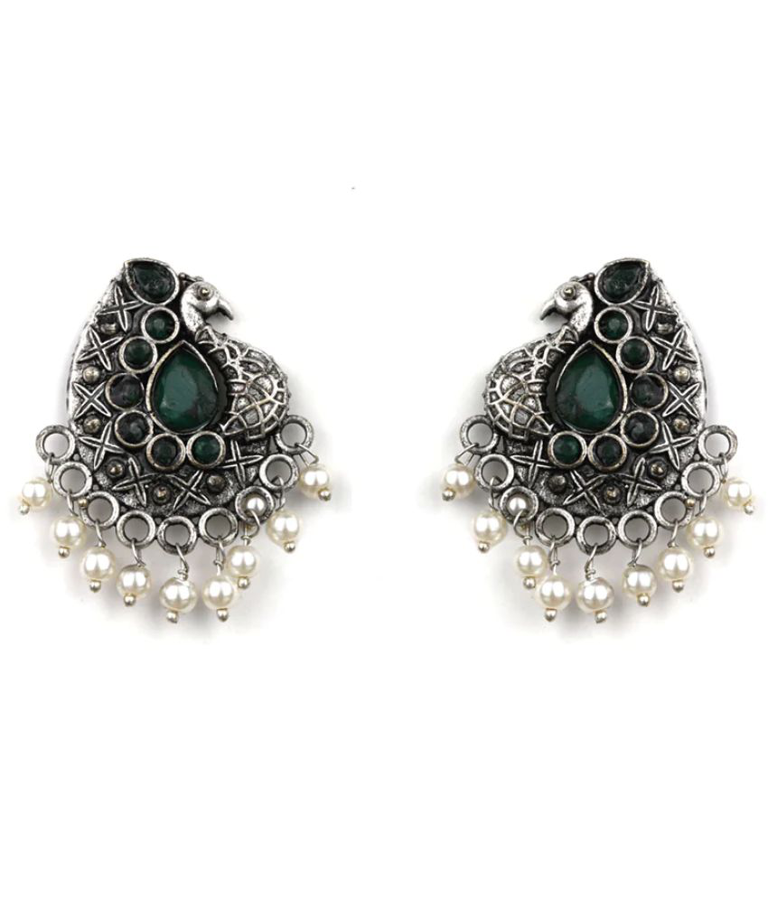     			Sunhari Jewels - Green Jhumki Earrings ( Pack of 1 )
