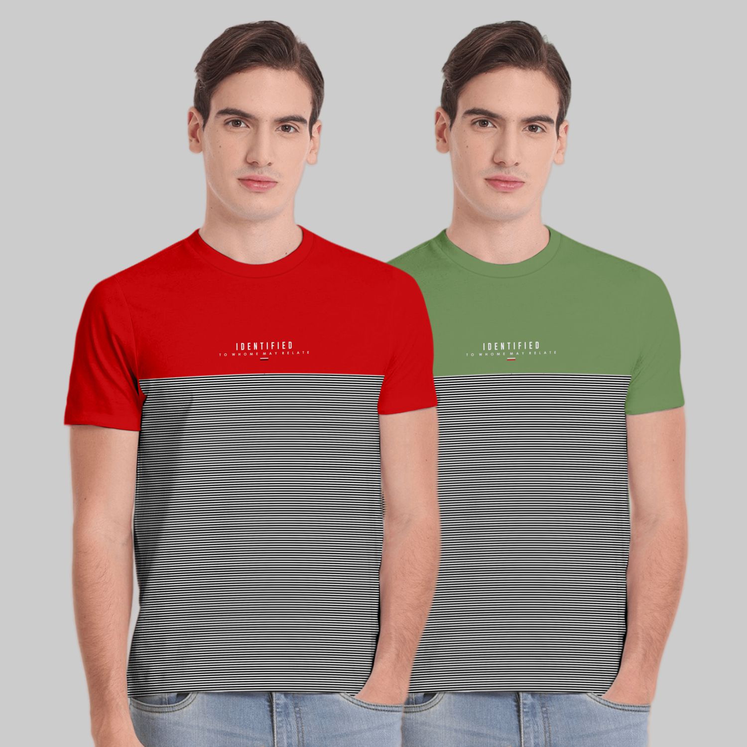     			TAB91 - Red Cotton Blend Regular Fit Men's T-Shirt ( Pack of 2 )
