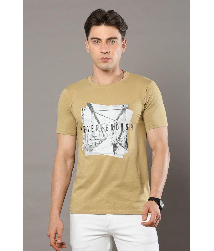     			Cool Colors - Beige Cotton Regular Fit Men's T-Shirt ( Pack of 1 )