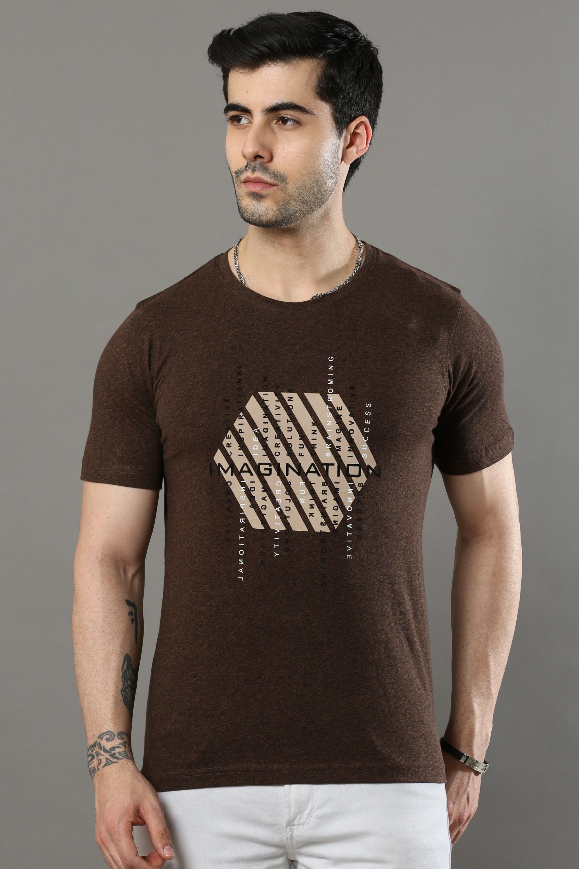     			Cool Colors - Brown Cotton Regular Fit Men's T-Shirt ( Pack of 1 )