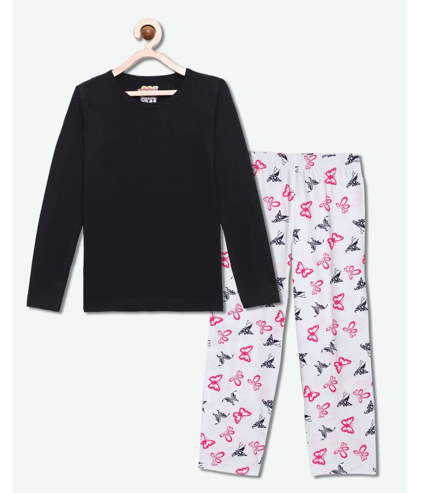     			Sini Mini - Black Cotton Girls Top With Pajama ( Pack of 1 )