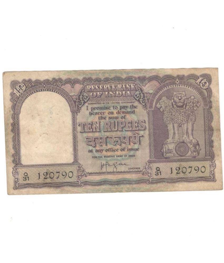     			10 Rupees 1 Ship Big Sign. By H.V. Iyengar  Condition as per Image Buyer will get same item but series or prefix can be change