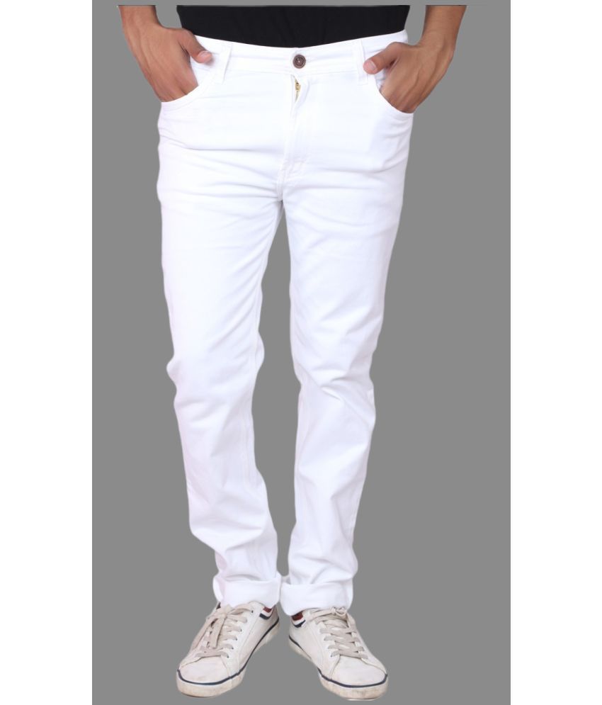     			HALOGEN - White Denim Slim Fit Men's Jeans ( Pack of 1 )