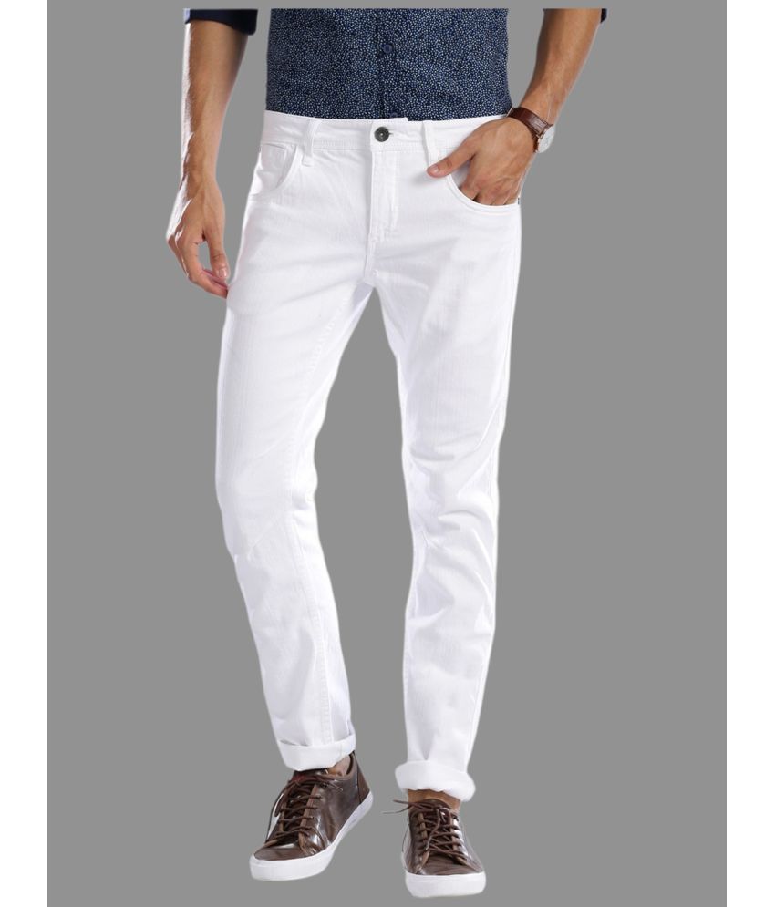     			HALOGEN - White Denim Slim Fit Men's Jeans ( Pack of 1 )