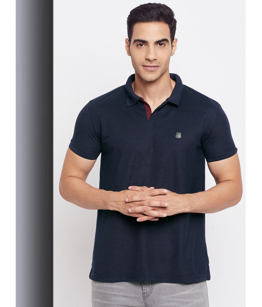     			HARBOR N BAY - Navy Cotton Blend Regular Fit Men's Polo T Shirt ( Pack of 1 )