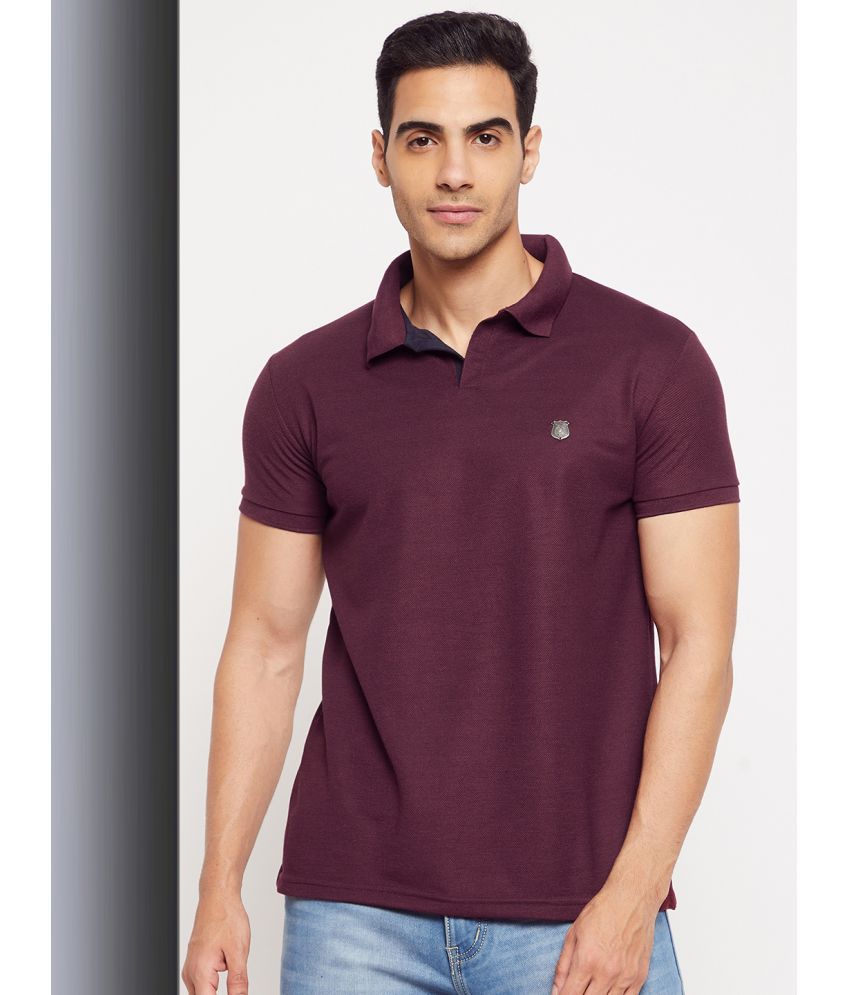     			HARBOR N BAY - Wine Cotton Blend Regular Fit Men's Polo T Shirt ( Pack of 1 )