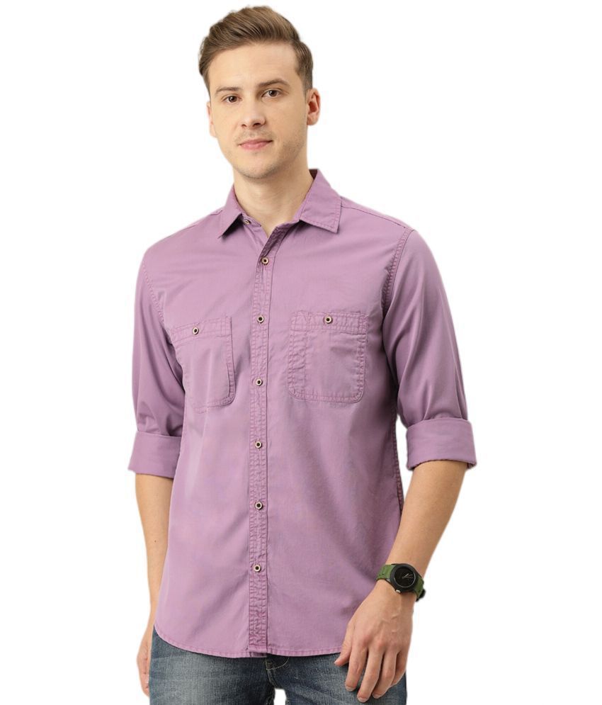 IVOC - Purple 100% Cotton Regular Fit Men's Casual Shirt ( Pack of 1 )