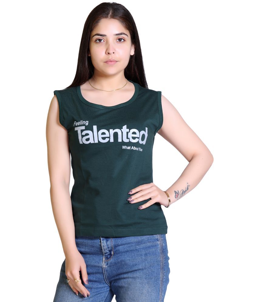    			Infernium - Green Cotton Blend Regular Fit Women's T-Shirt ( Pack of 1 )