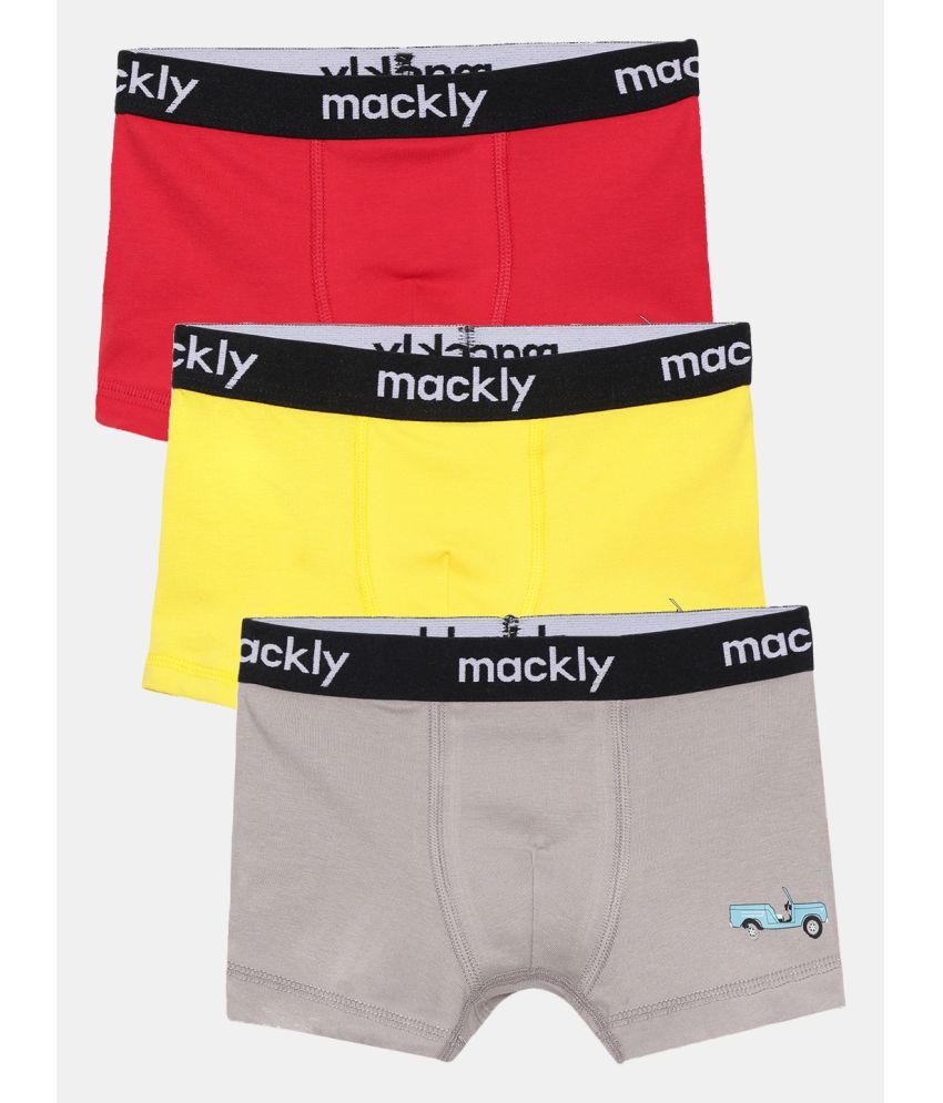     			Mackly Pack of 3 Boys Cotton Blend Boxers ( Grey )