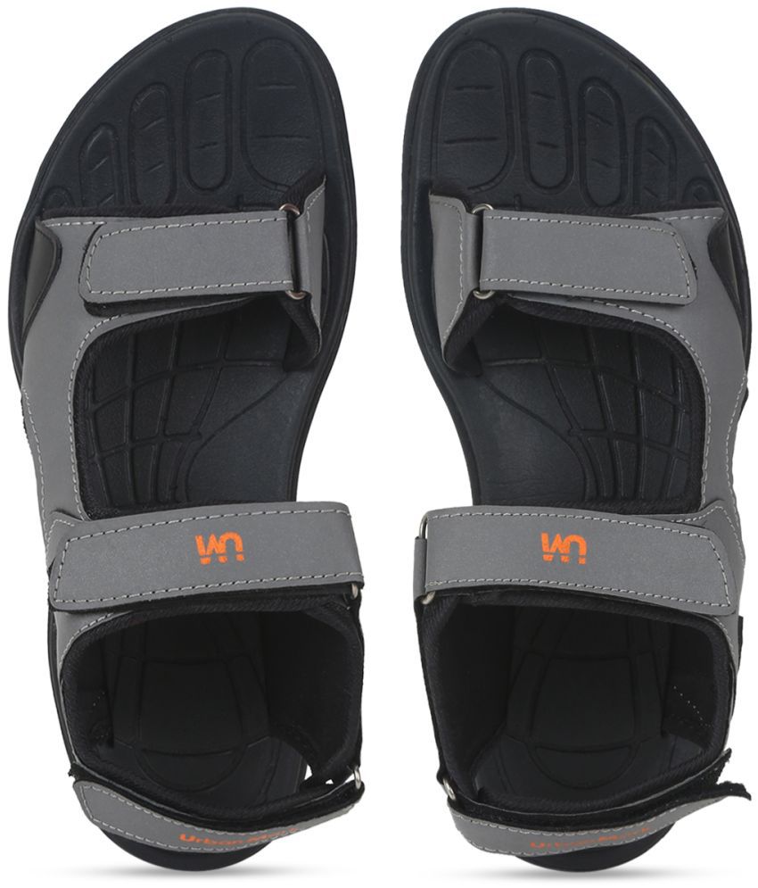     			UrbanMark Men Comfortable Synthetic Floater Sandals - Grey